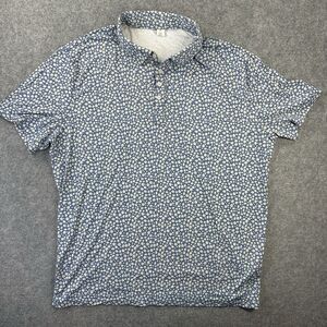 State and Liberty Polo Shirt Mens 3XL The Ken  Blue Floral Print Performance